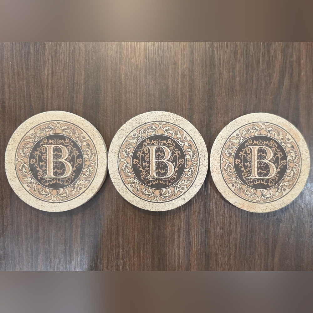 Three Initial "B" Coasters